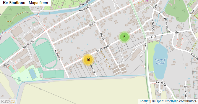Ke Stadionu - mapa firem