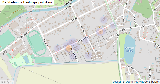 Ke Stadionu - mapa podnikání