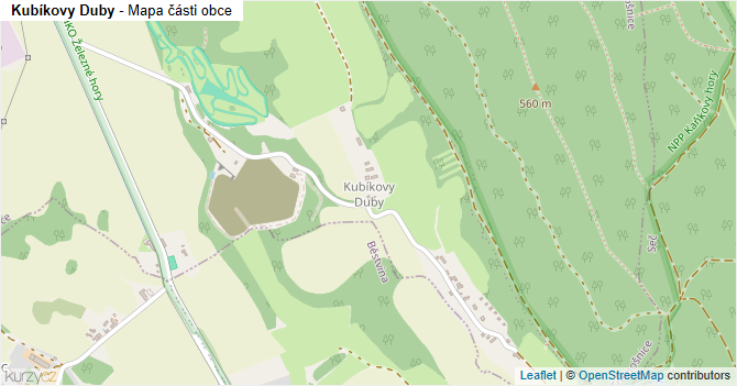 Kubíkovy Duby - mapa části obce