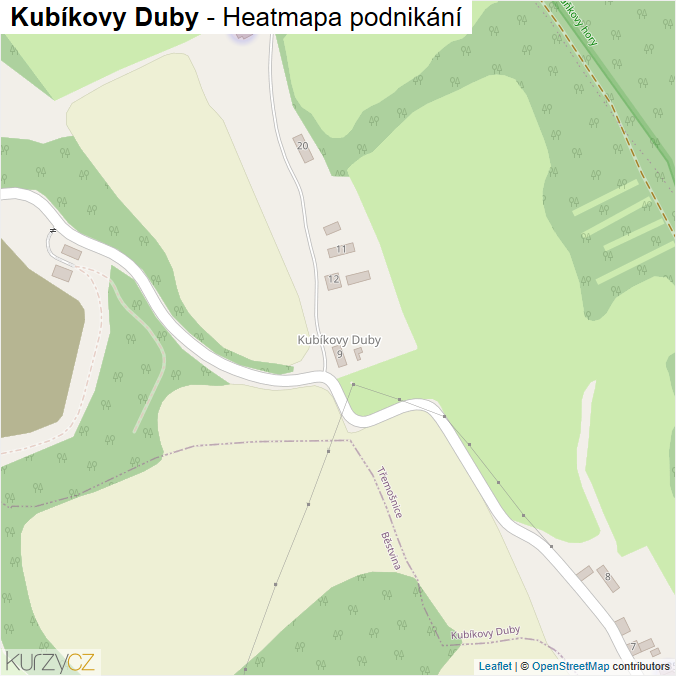 Mapa Kubíkovy Duby - Firmy v části obce.