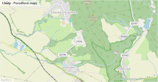 Lhůty - záplavové mapy stoleté vody