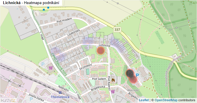 Lichnická - mapa podnikání