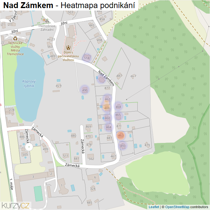 Mapa Nad Zámkem - Firmy v ulici.