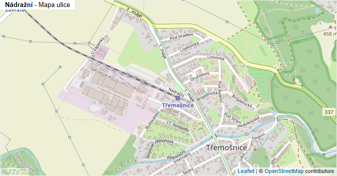 Nádražní - mapa ulice