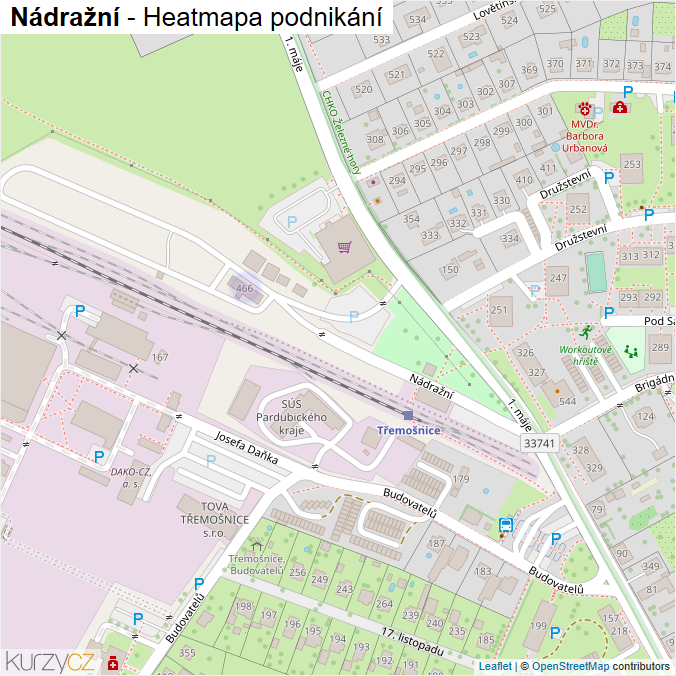 Mapa Nádražní - Firmy v ulici.