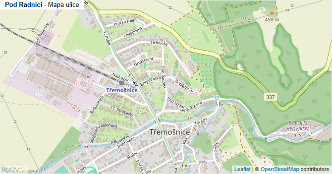 Pod Radnicí - mapa ulice