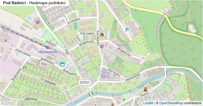 Pod Radnicí - mapa podnikání
