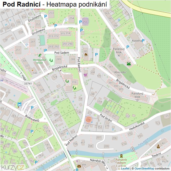 Mapa Pod Radnicí - Firmy v ulici.
