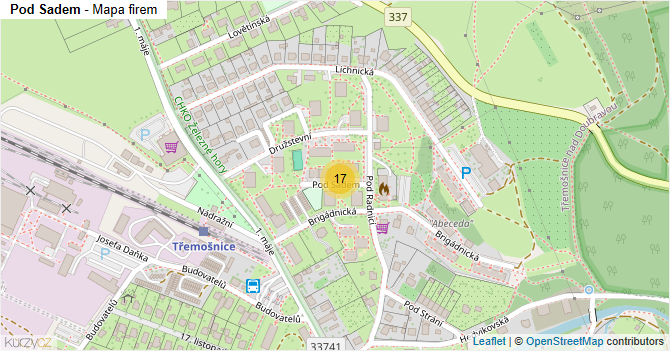Pod Sadem - mapa firem