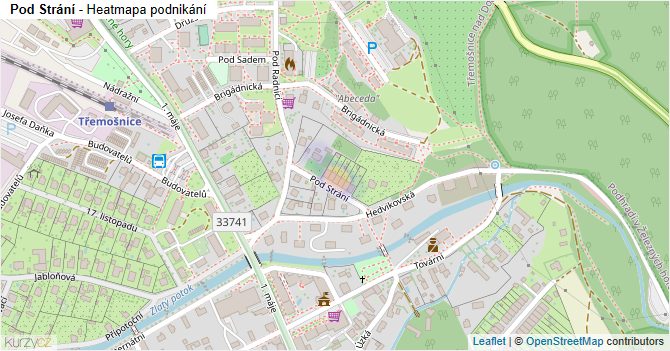 Pod Strání - mapa podnikání