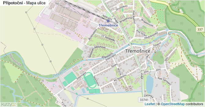 Přípotoční - mapa ulice