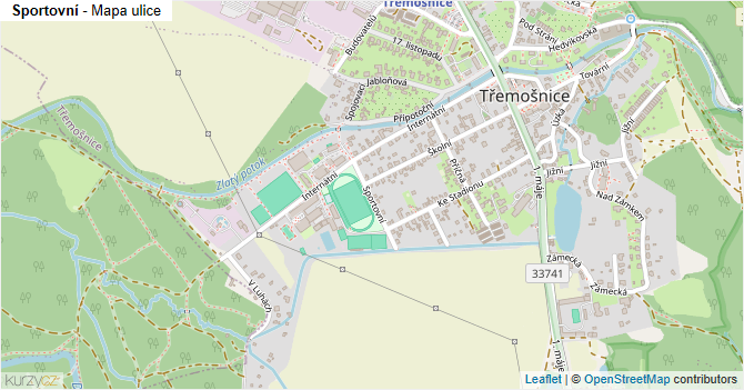 Sportovní - mapa ulice