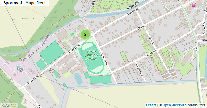 Sportovní - mapa firem