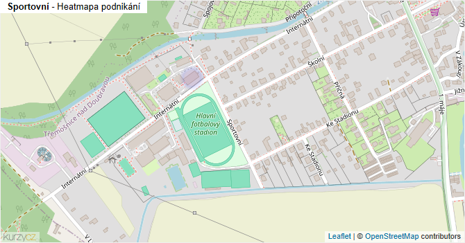 Sportovní - mapa podnikání