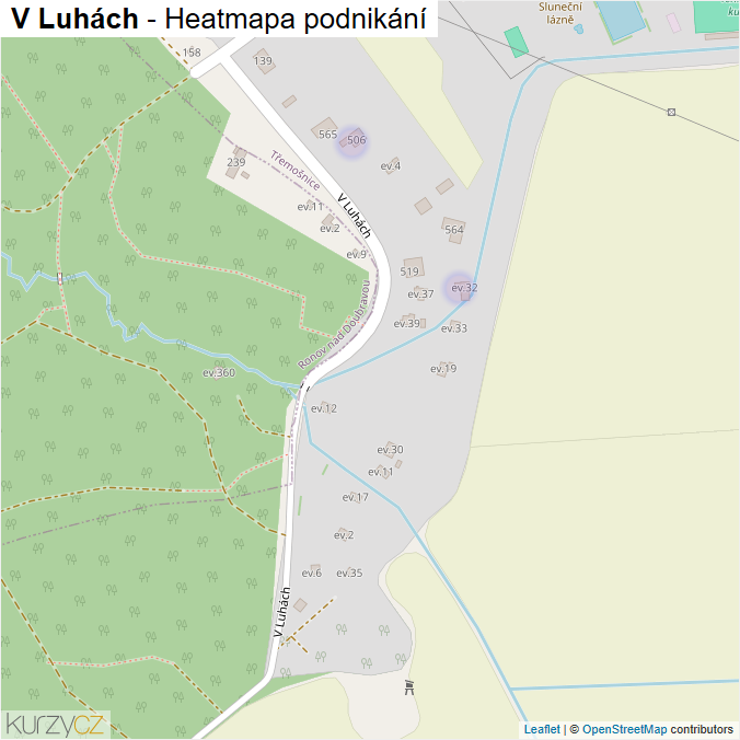 Mapa V Luhách - Firmy v ulici.