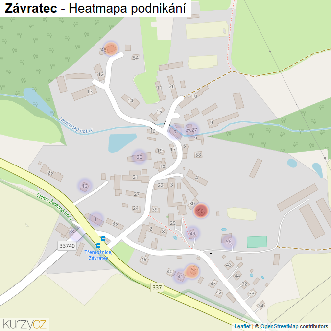 Mapa Závratec - Firmy v části obce.