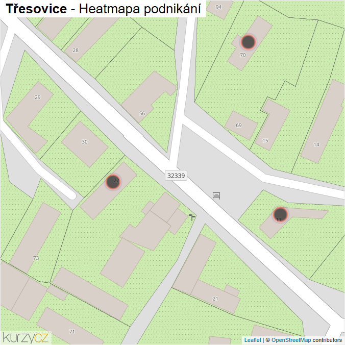 Mapa Třesovice - Firmy v obci.
