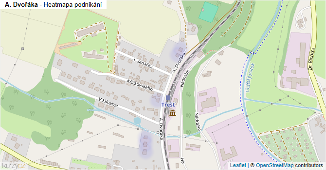 A. Dvořáka - mapa podnikání