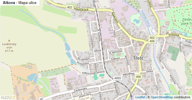 Alšova - mapa ulice