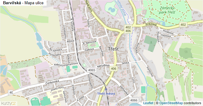 Barvířská - mapa ulice