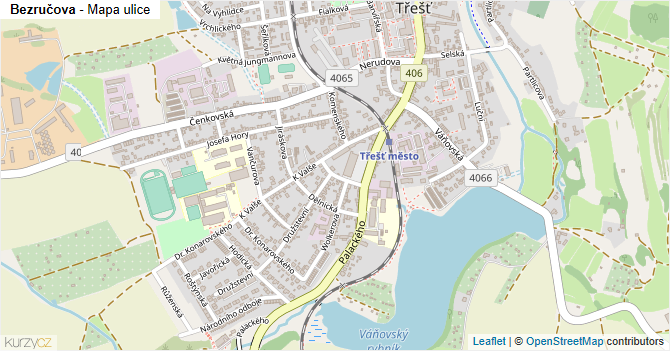Bezručova - mapa ulice