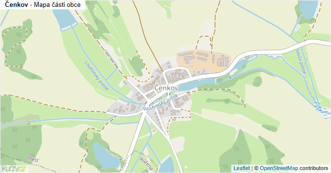 Čenkov - mapa části obce