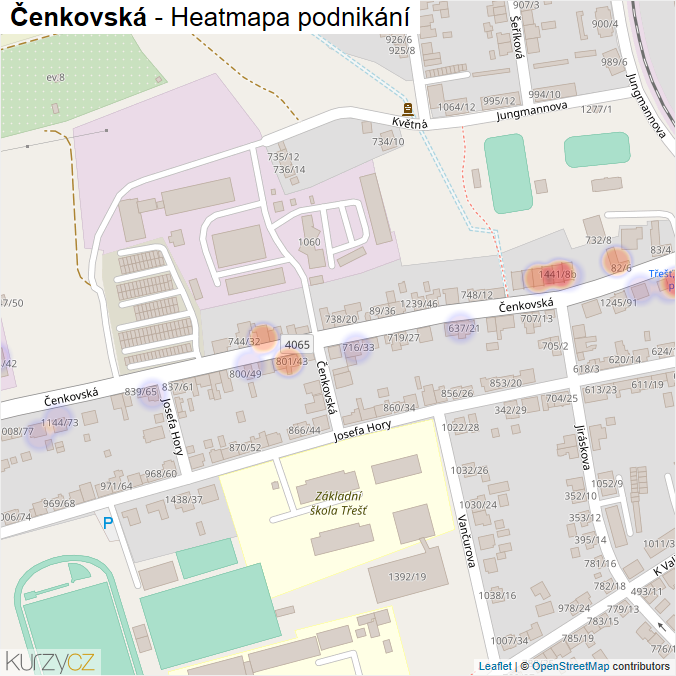 Mapa Čenkovská - Firmy v ulici.