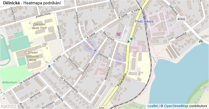 Dělnická - mapa podnikání