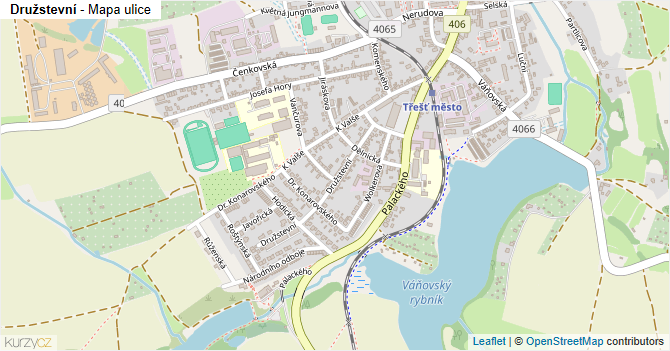 Družstevní - mapa ulice
