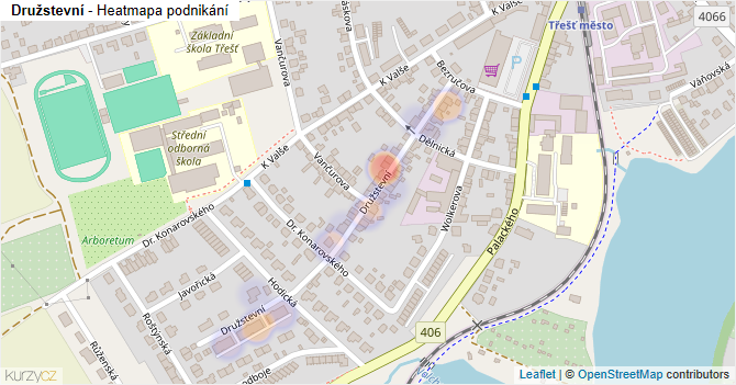 Družstevní - mapa podnikání