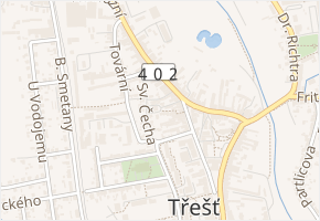 Erbenova v obci Třešť - mapa ulice