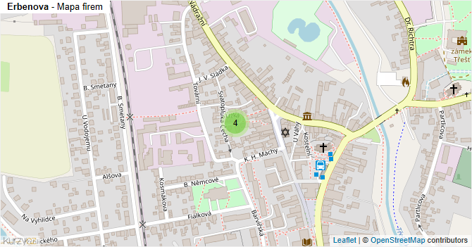Erbenova - mapa firem