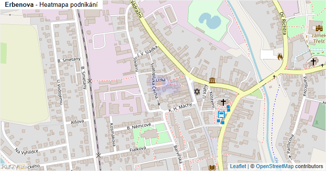 Erbenova - mapa podnikání