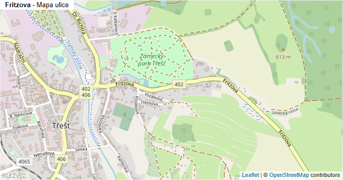 Fritzova - mapa ulice