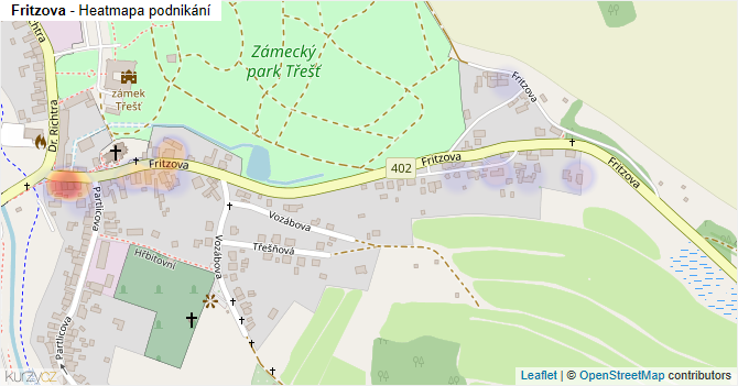 Fritzova - mapa podnikání