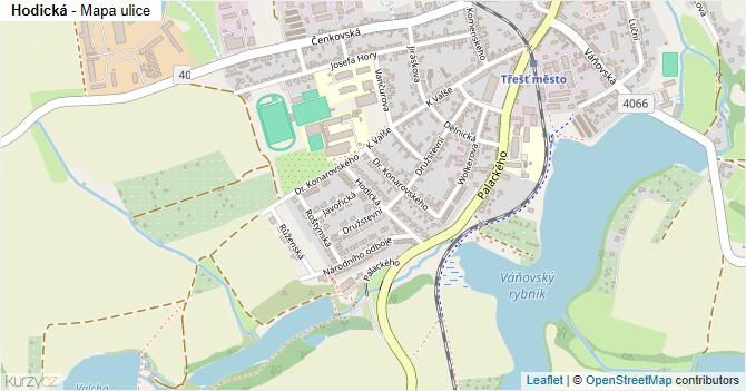 Hodická - mapa ulice