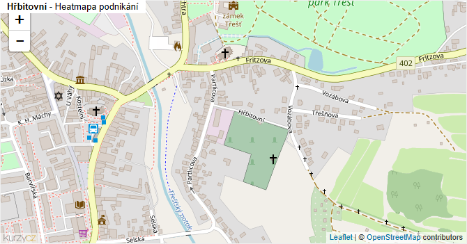 Hřbitovní - mapa podnikání