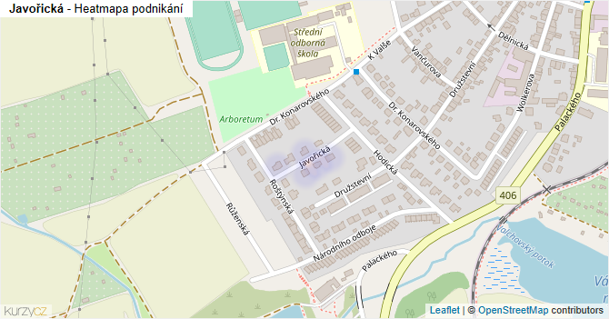 Javořická - mapa podnikání