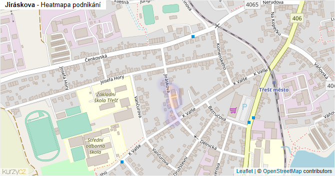 Jiráskova - mapa podnikání