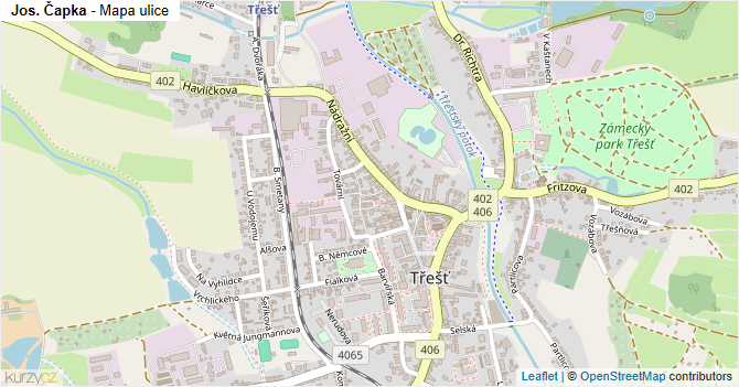 Jos. Čapka - mapa ulice