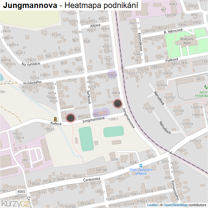 Mapa Jungmannova - Firmy v ulici.