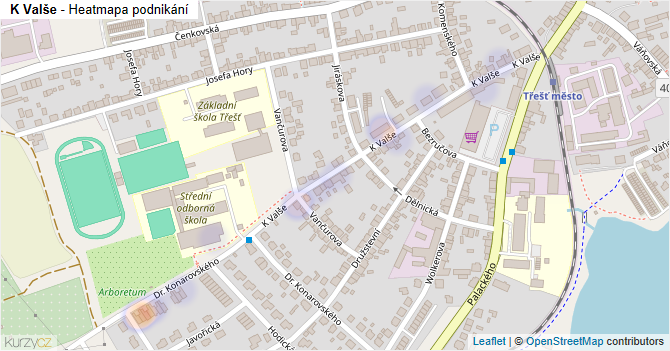 K Valše - mapa podnikání