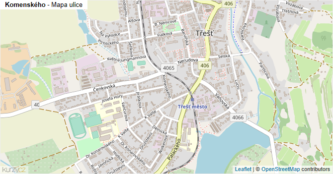 Komenského - mapa ulice