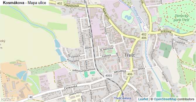 Kosmákova - mapa ulice