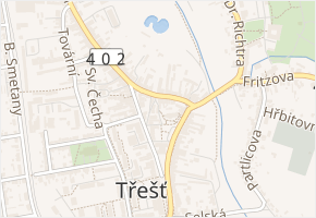 Kostelní v obci Třešť - mapa ulice