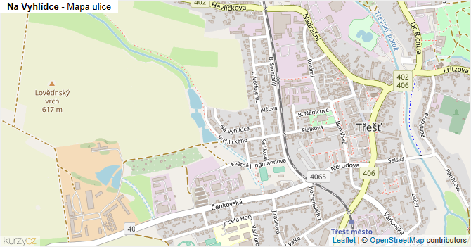 Na Vyhlídce - mapa ulice