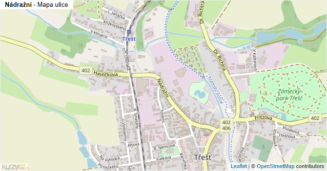 Nádražní - mapa ulice