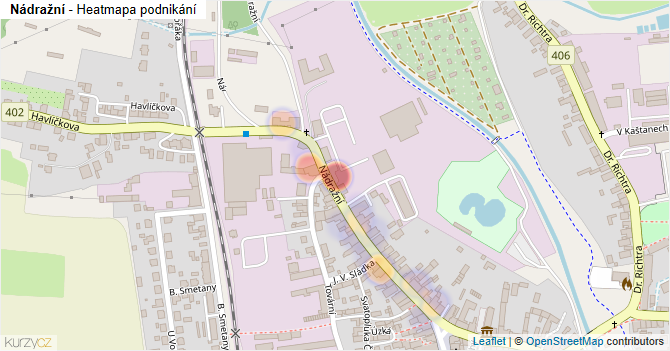 Nádražní - mapa podnikání
