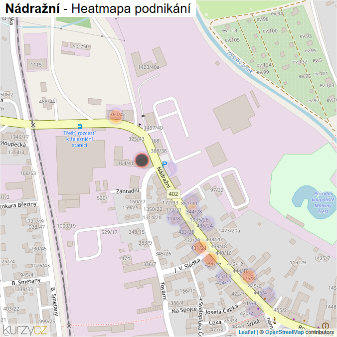 Mapa Nádražní - Firmy v ulici.