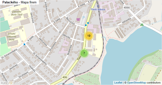 Palackého - mapa firem